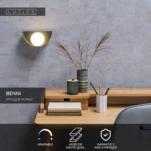 Lucide BENNI - Applique murale - 1xG9 - Vert - USP